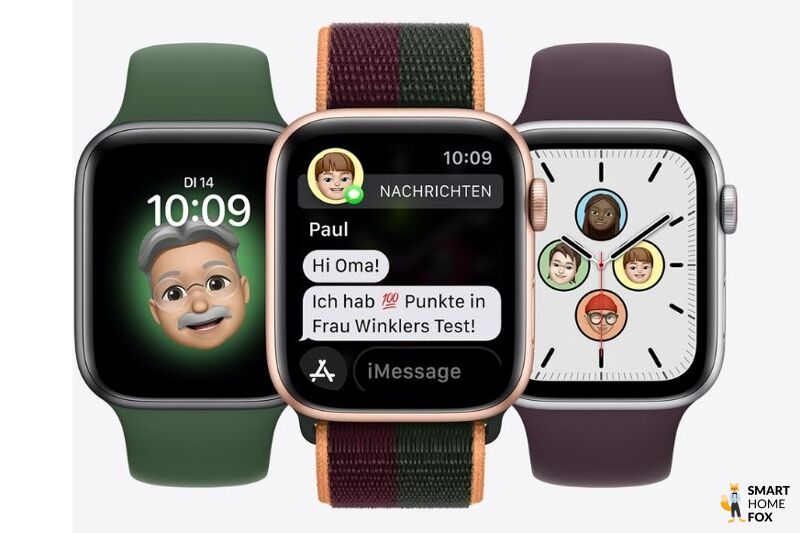 Man sieht verschiedene Apple Watches SE.